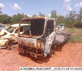 KDE 958P ISUZU NPR (BURNT) SCRAP (DE-REGISTERED) 